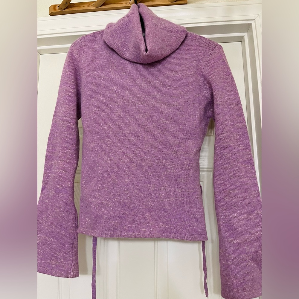 Lavender Turtleneck Wool Sweater